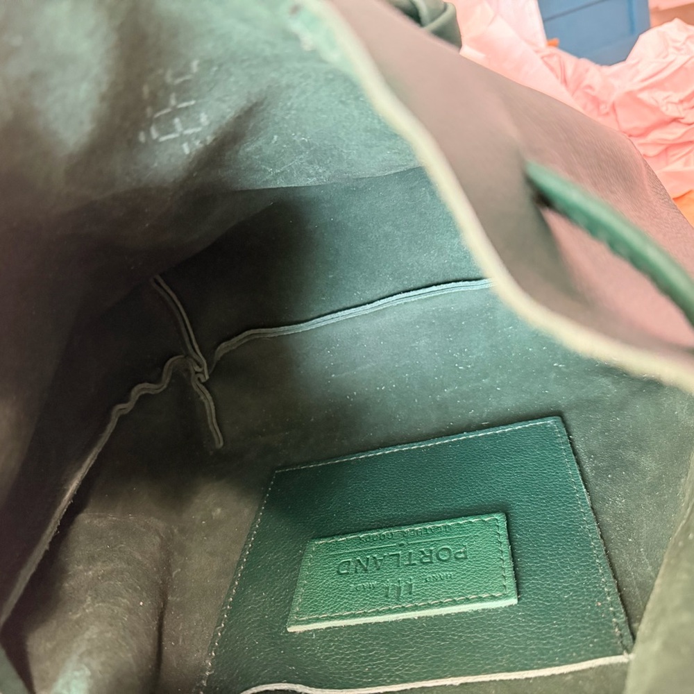 Chic Forest Green Leather Shoulder Bag - Picture 5 of 8